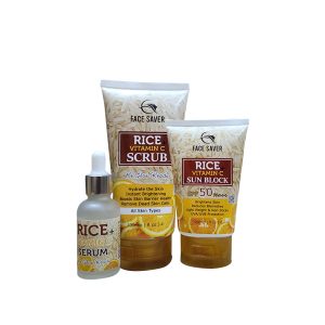 Rice + Vitamin C Scrub + Sunblock + Serum (Bundle)